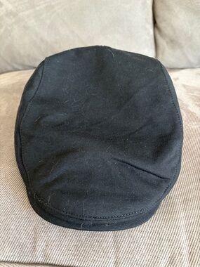 BOSTON SCALLY COMPANY Black Cotton Newsboy Cap